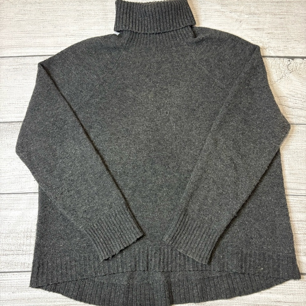 J.Crew Women's Gray‎ Wool Alpaca Blend Turtleneck Sweater Size L